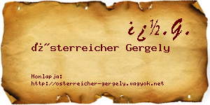 Österreicher Gergely névjegykártya